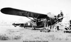 Frank Barr with Pilgrim airplane.